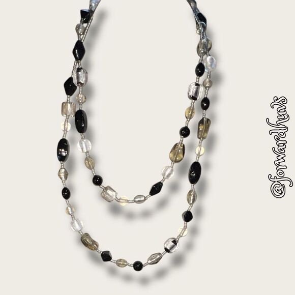 Bundle 3 for $15 | Lane Bryant Glass Bead Necklace on Silver Tone Chain - Picture 3 of 8